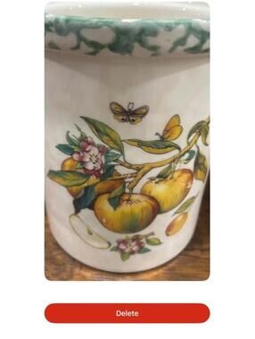 Himark Fruits & Butterflies stoneware utensils holder Apples made in Italy